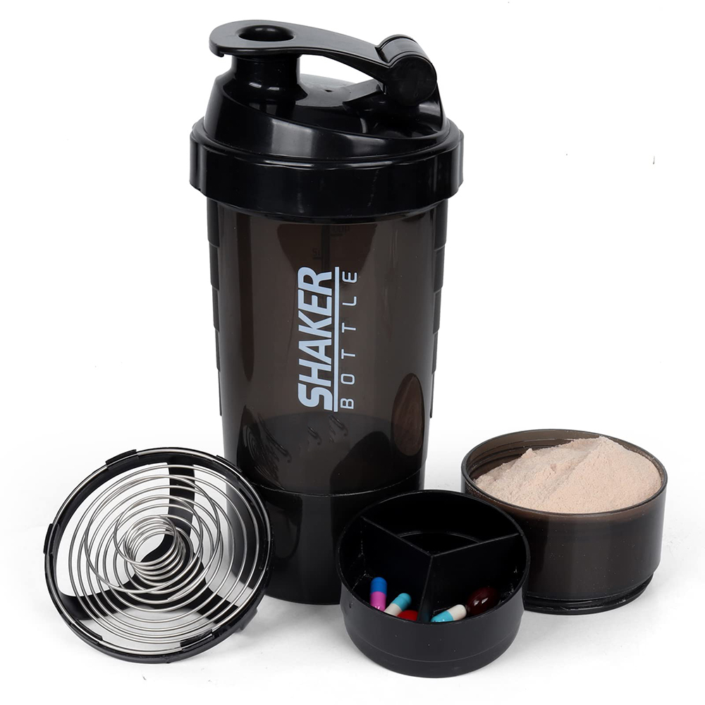 Protein Shaker Bottle - 3 warstwy shaker butelka proteinowa puder