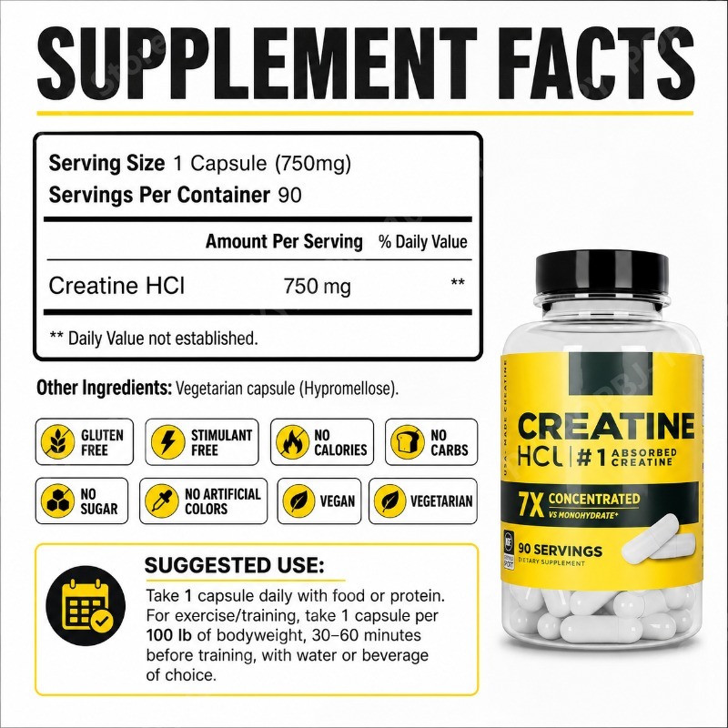 Kreatyna HCl 750mg 90 kapsułek – Nutrition Fitness recenzja i cena
