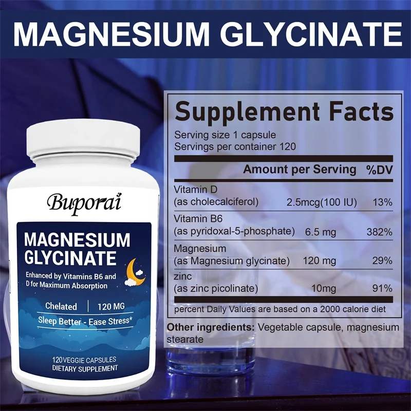 Glicynian magnezu 120mg w kaps – Magnesium Glycinate Capsule recenzja i cena