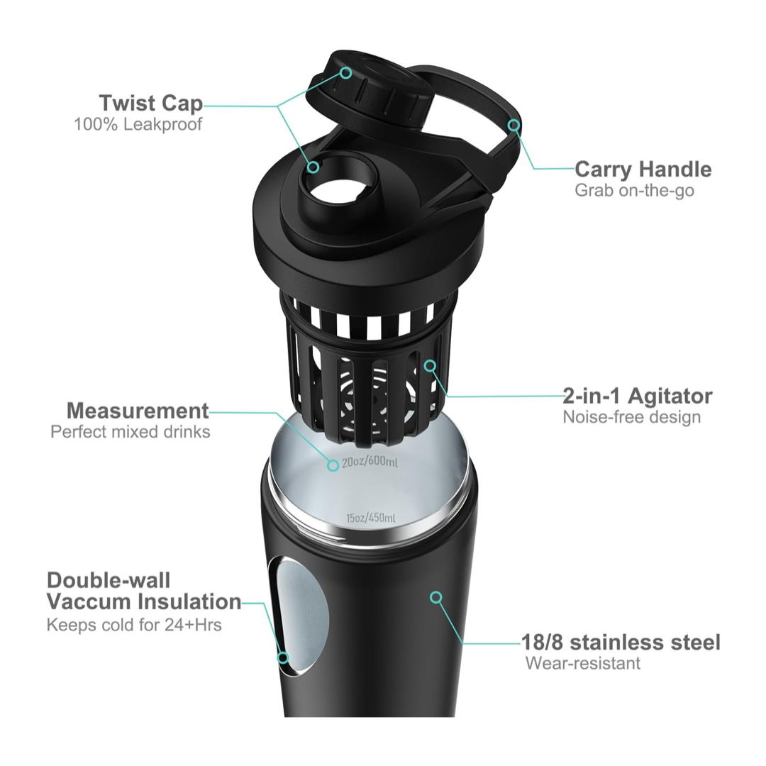 Przenośna butelka shaker ze st – Protein Shaker Bottle recenzja i cena